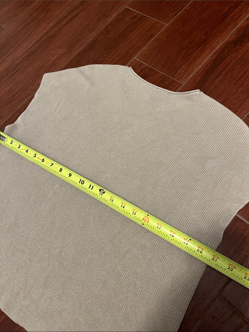 Eileen Fisher Cream Ribbed Knit Boxy Shell - Picture 10 of 11